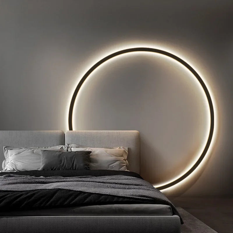 Solara Circular Wall Light With Minimal Glow Halo Ring For Modern Spaces Ambient Accent Lighting