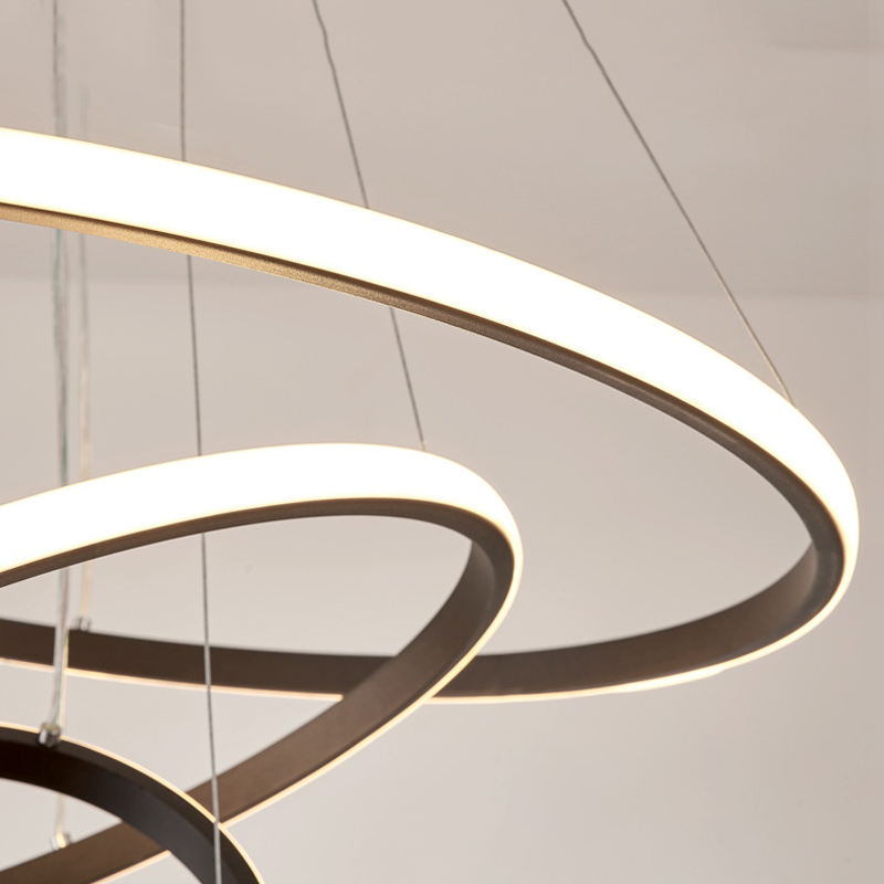 Virell Spiral LED Chandelier Modern Ceiling Light With Circular Rings