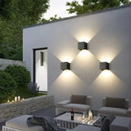 LyraGlow Outdoor Wall Light Elegant Aluminum Exterior Lighting for Modern Homes and Facades