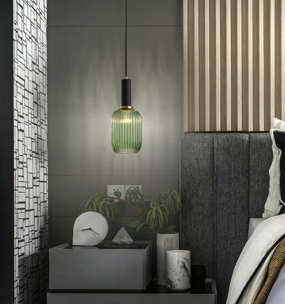 Aurelia gerippte Glas-Hängeleuchte für skandinavische und moderne Innenräume, ideal für Wohnzimmer und Flure