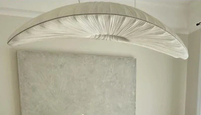 Mariner Loom Hand Knitted Fabric Pendant Light With White LED And Cord Suspension