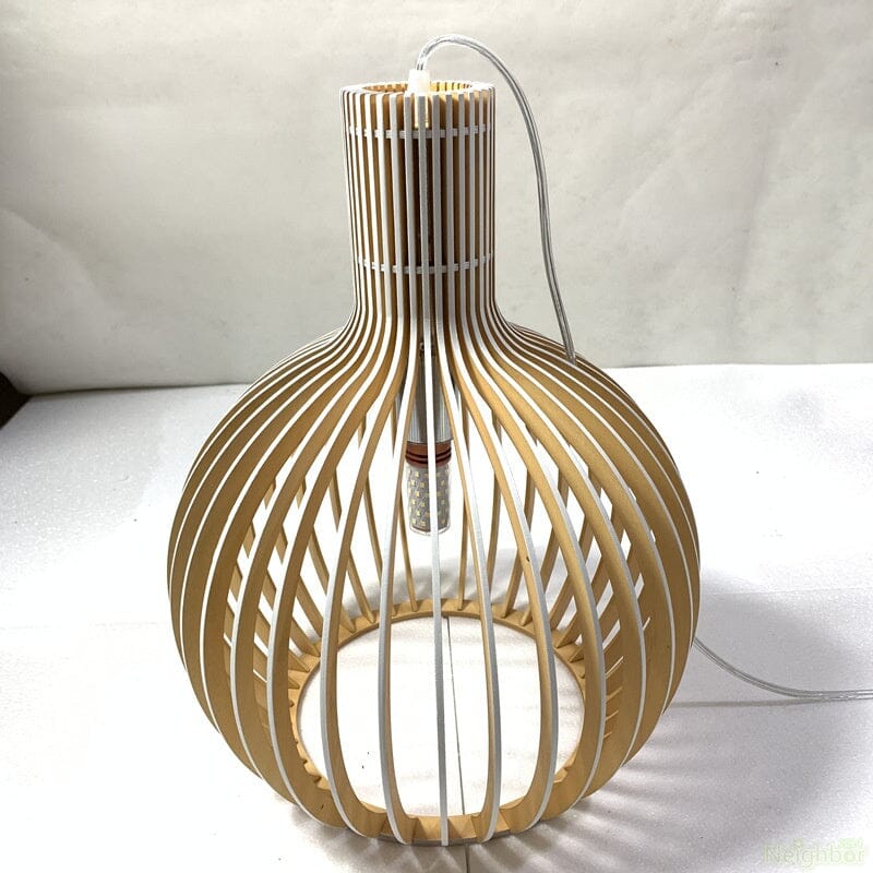 Nordhaven Wood Cage Pendant Light With Adjustable Cord