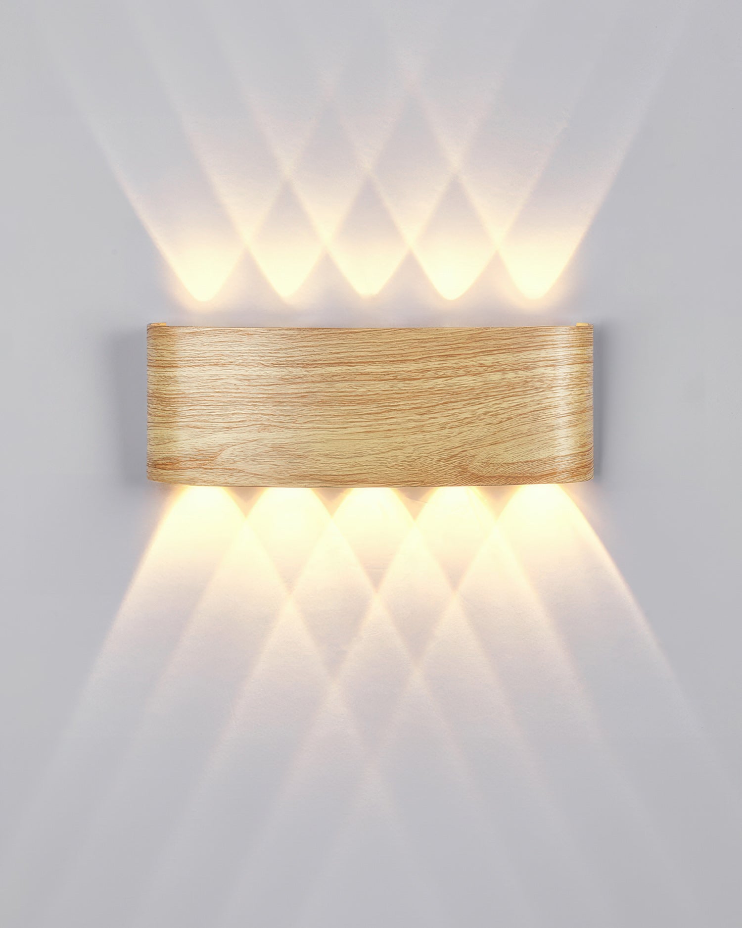 AsterLuma Woodgrain LED Outdoor Sconce with Weather-Resistant Exterior Finish for Patios