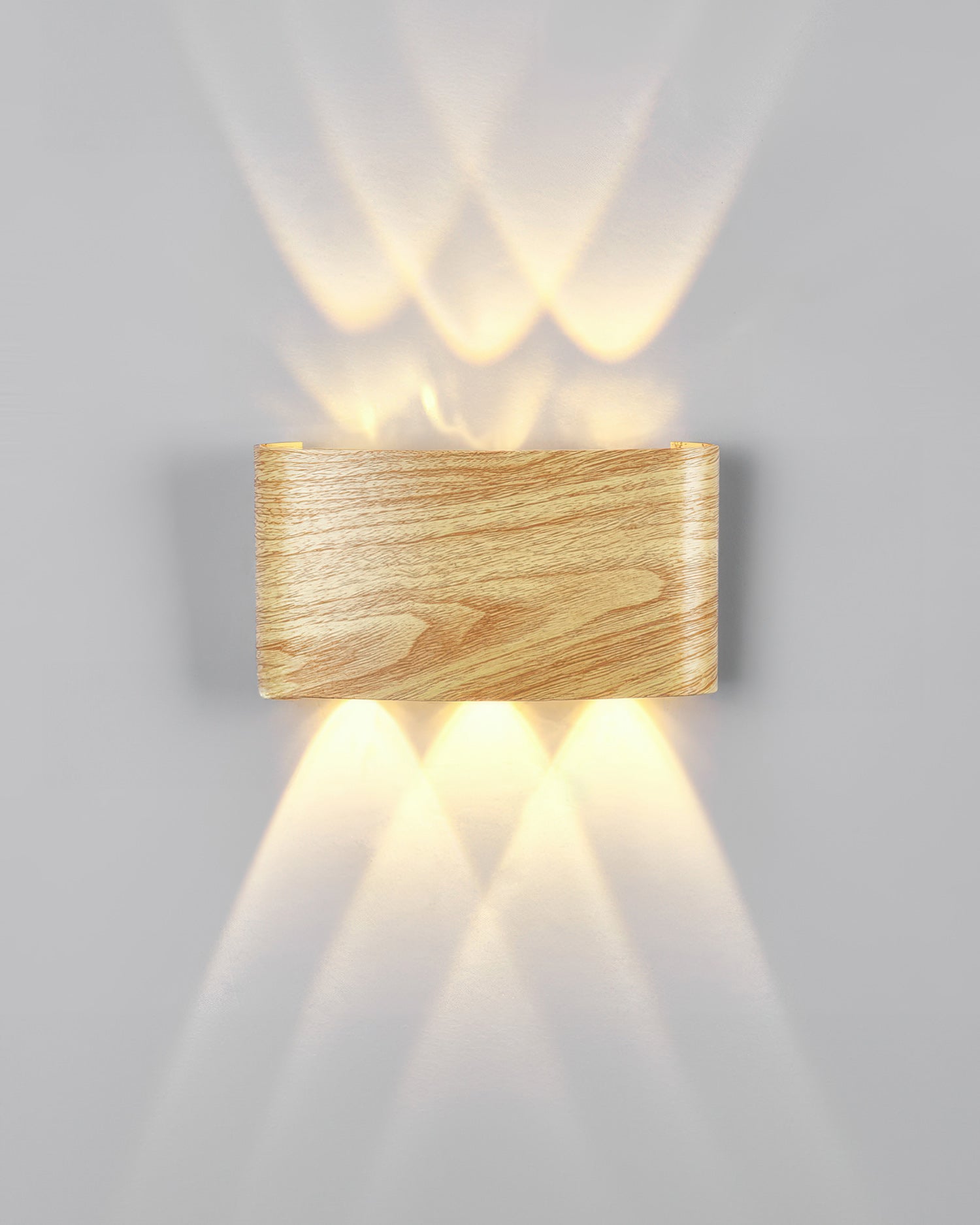 AsterLuma Woodgrain LED Outdoor Sconce with Weather-Resistant Exterior Finish for Patios