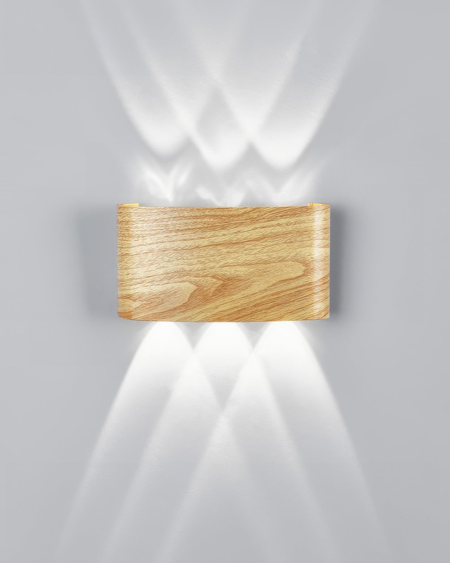 AsterLuma Woodgrain LED Outdoor Sconce with Weather-Resistant Exterior Finish for Patios