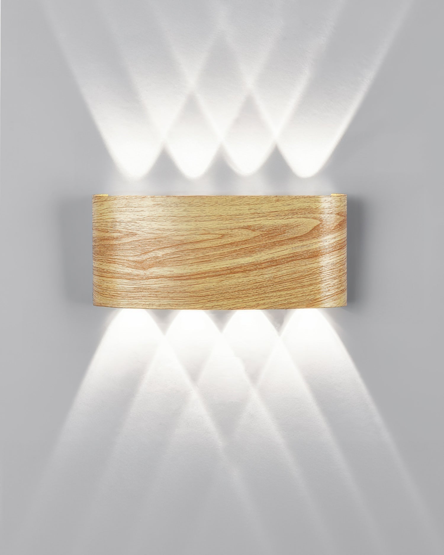 AsterLuma Woodgrain LED Outdoor Sconce with Weather-Resistant Exterior Finish for Patios