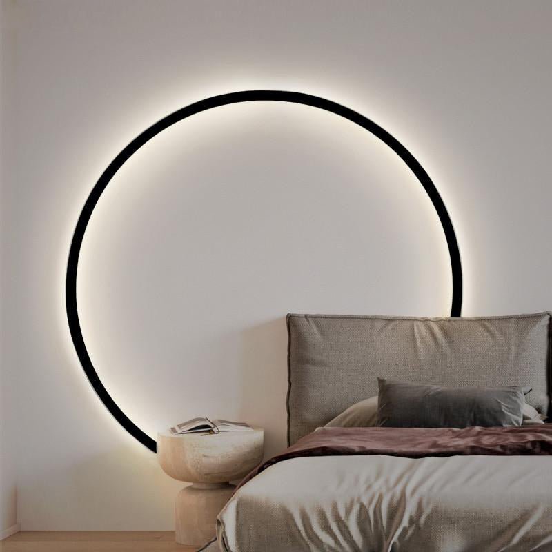 SolaraHalo Round Wall Light for Modern Minimalist Interiors Sun-Inspired Contemporary Fixture with Soft Ambient Glow
