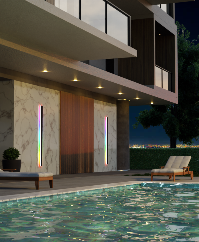 NovaLume RGB Wasserdichte LED-Wandlampe für Innen- und Außenbereich mit moderner Umgebungsbeleuchtung