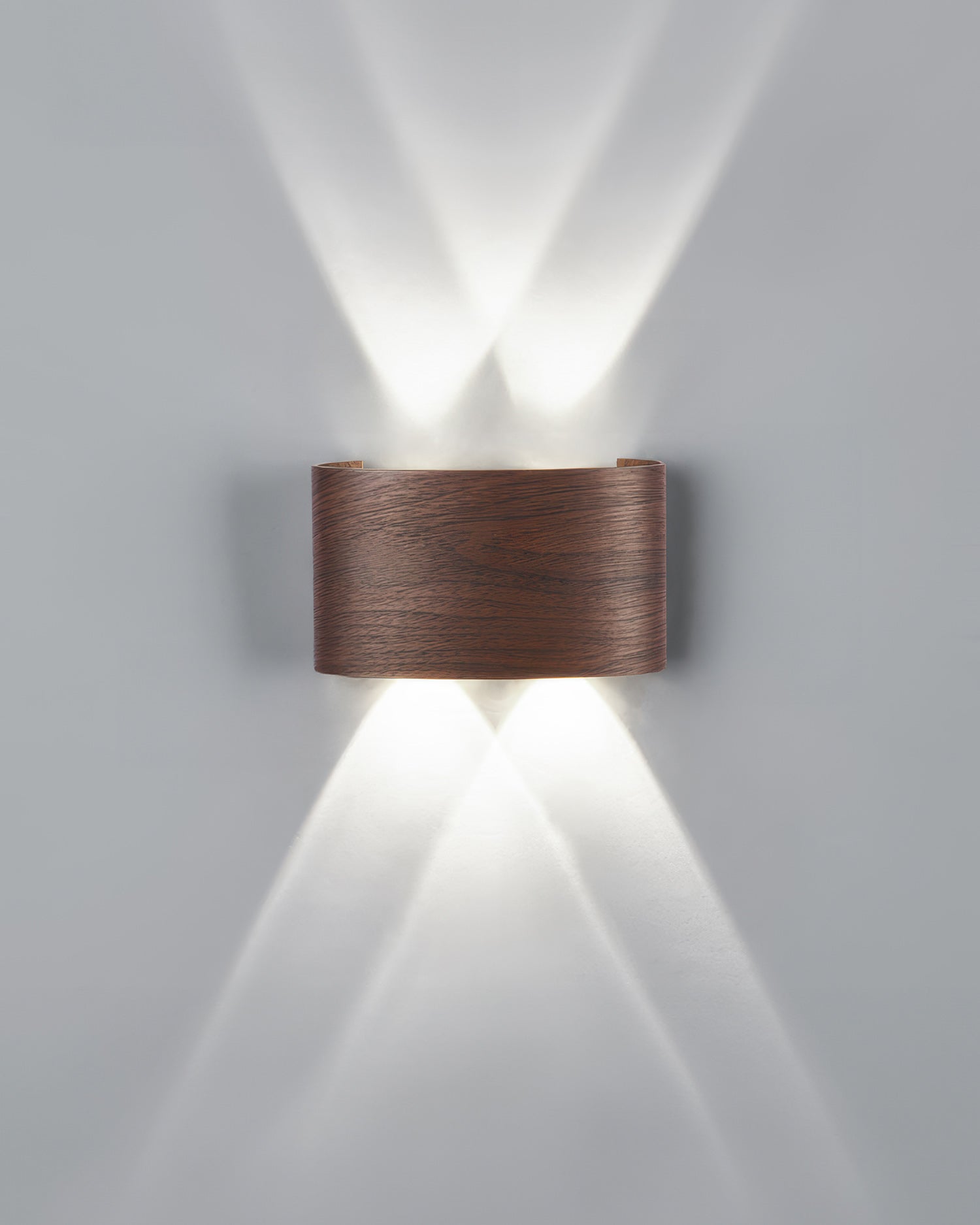 AsterLuma Woodgrain LED Outdoor Sconce with Weather-Resistant Exterior Finish for Patios