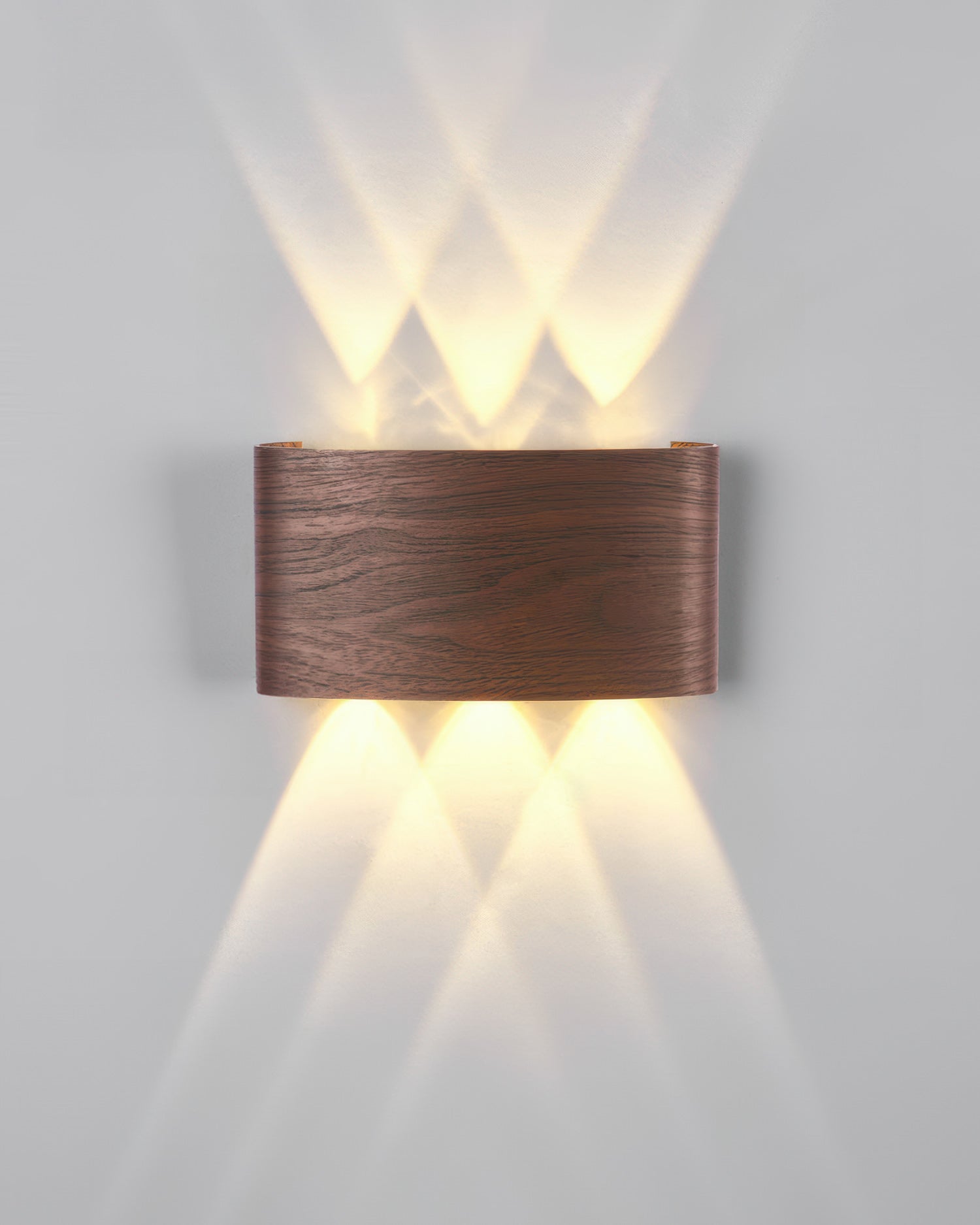 AsterLuma Woodgrain LED Outdoor Sconce with Weather-Resistant Exterior Finish for Patios