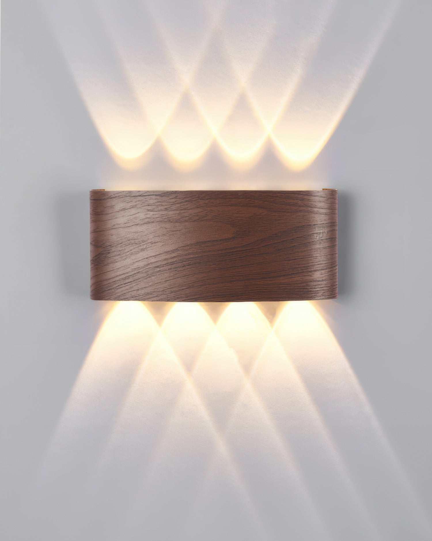 AsterLuma Woodgrain LED Outdoor Sconce with Weather-Resistant Exterior Finish for Patios