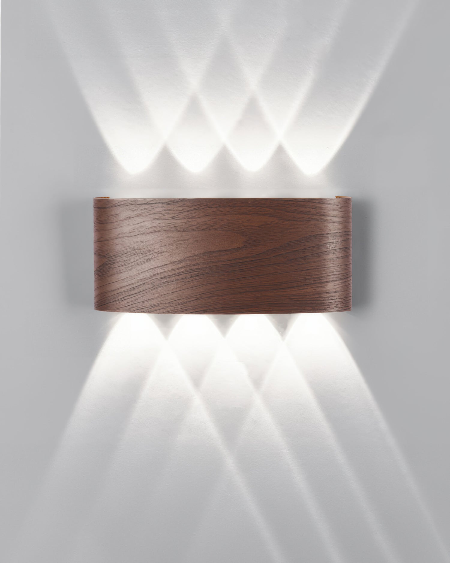 AsterLuma Woodgrain LED Outdoor Sconce with Weather-Resistant Exterior Finish for Patios